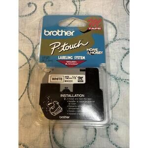 Brother P Touch Labeling System Label M Tape 1/2" 12 mm White New